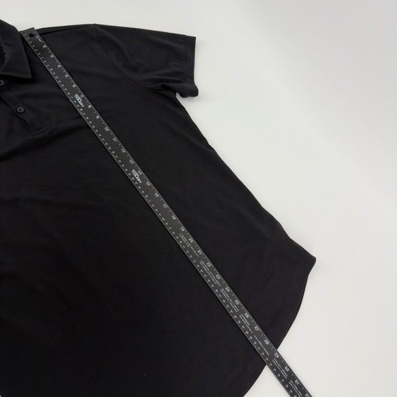 CUTS Clothing Mens Black Curve-Hem Polo Shirt PYCA Pro L1034 Short Sleeve Large - Picture 7 of 7